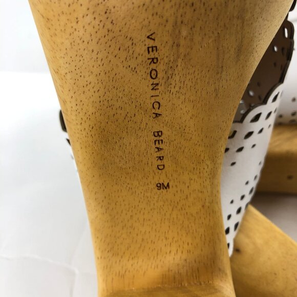 Veronica Beard White Tan Ultra-High Leather Heels | Size 9 - Picture 6 of 8